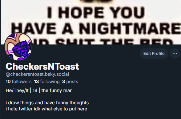 TheToasterLife's tweet photo. just a reminder to go follow me on bluesky instead! with Elons new tos it's unlikely that i'll be posting here as often 

https://t.co/5ti5eXeYgq https://t.co/1SYeZA8eb3