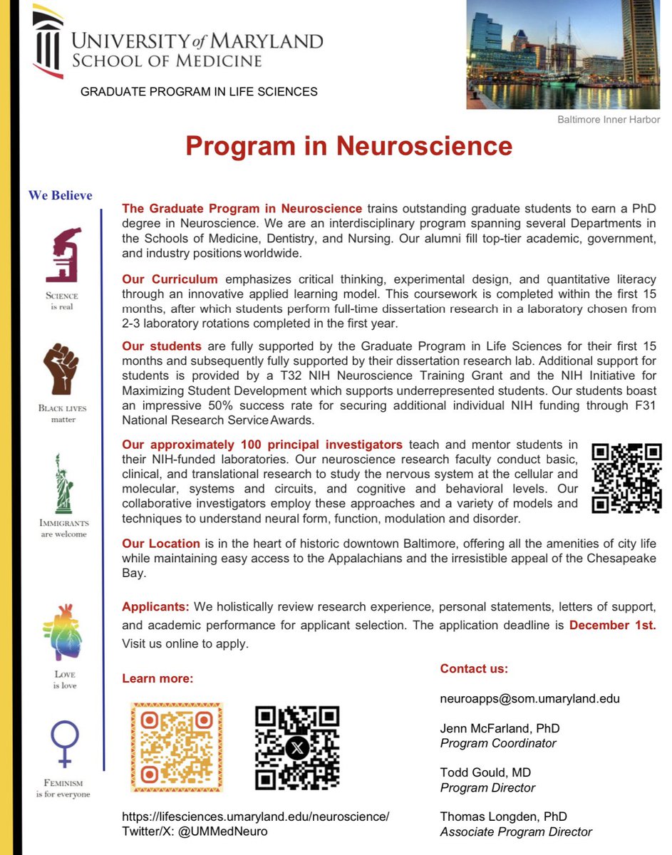 Application season is underway! The PhD Program in Neuroscience at UMB prepares students to excel as neuroscience researchers. Our program emphasizes collaboration, inclusion and rigorous science. The application deadline is Dec 1st!