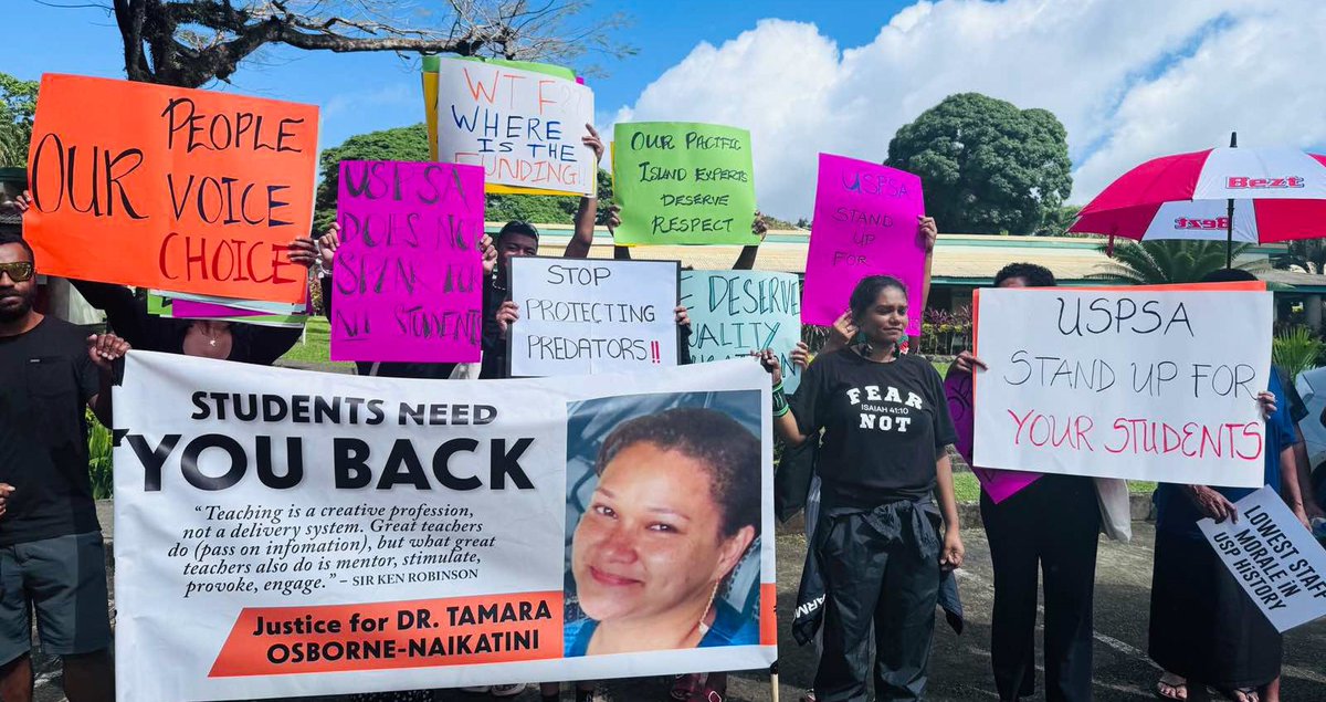 DuavataNews's tweet photo. The University of the South Pacific (USP) is facing a significant crisis as the Association of the University of the South Pacific and the University of the South Pacific Staff Union have officially commenced strike action.
#Fiji #FijiNews https://t.co/qVXo9dxUic