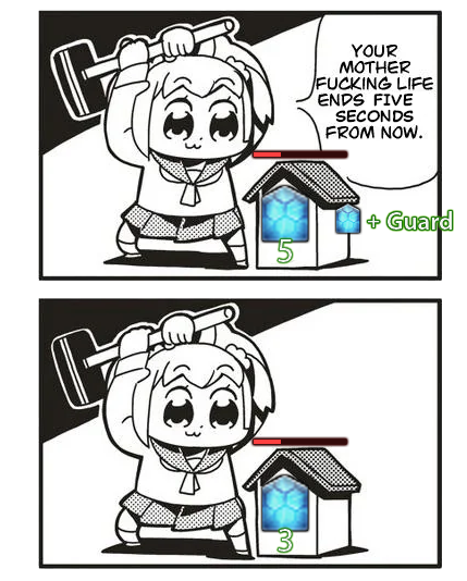 When you're about to kill a low hp player in pvp, but then they activate Guard