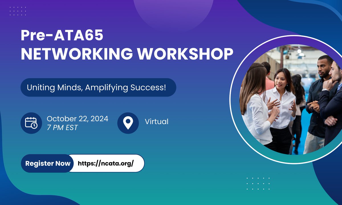 ✨ Join NCATA for a Pre-Conference Networking Workshop! ✨

📅 Heading to ATA65 this October? 

Let’s connect, share tips, and make the most out of our conference experience!

📍Virtual
🔗ncata.org/meetinginfo.ph…

#NCATA #ATA65 #Networking #Translators #Interpreters