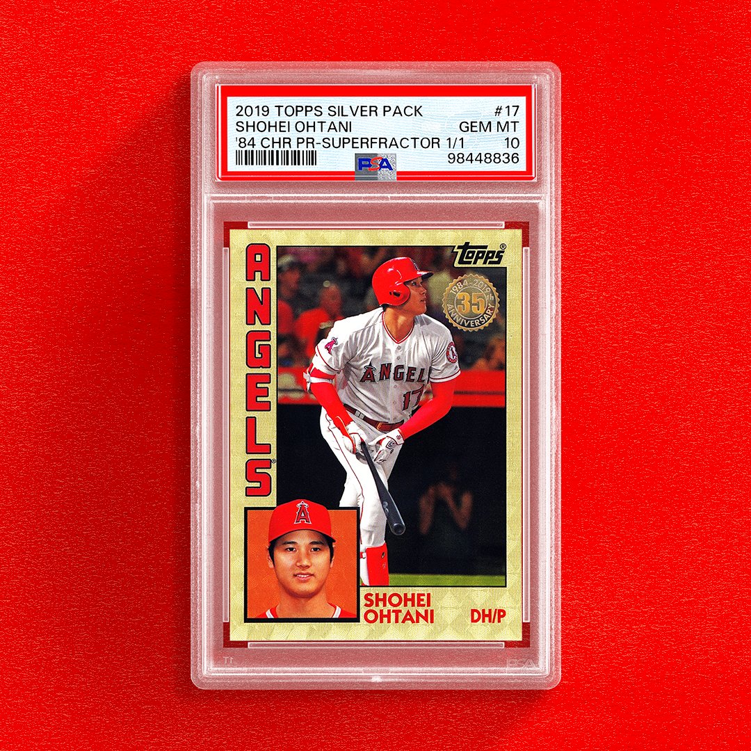 PSAcard's tweet photo. 𝙅𝙐𝙎𝙏 𝙂𝙍𝘼𝘿𝙀𝘿 🤝

Submitted at our Real Sportscards Drop-Off Event in Minnesota this month, this monster pair of Shohei Ohtani Superfractor gems couldn't have surfaced at a better time, just as the 2-way superstar leaves his mark in his first MLB postseason appearance. https://t.co/T8V87cyM0T