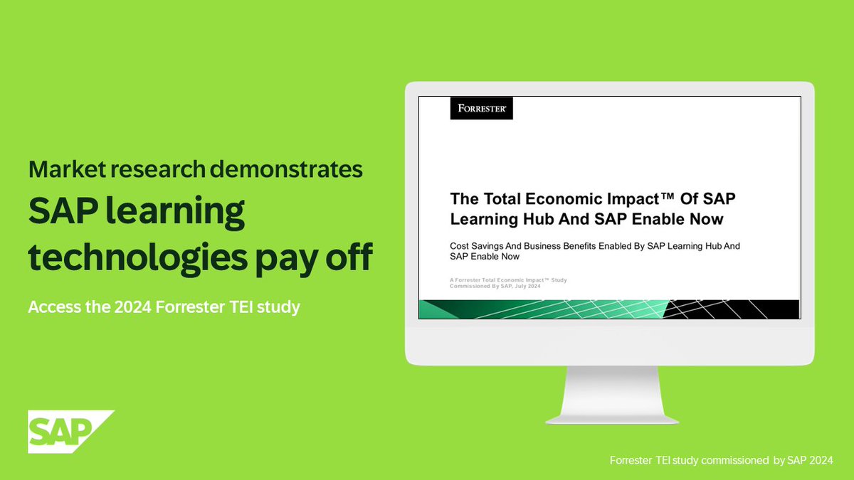 robinhaettich's tweet image. Explore learning technologies that provide consistent and clear pathways for your employees. Explore #SAPLearningHub’s and #SAPEnableNow’s cost savings and business benefits. Learn more: imsap.co/6011qkmWv