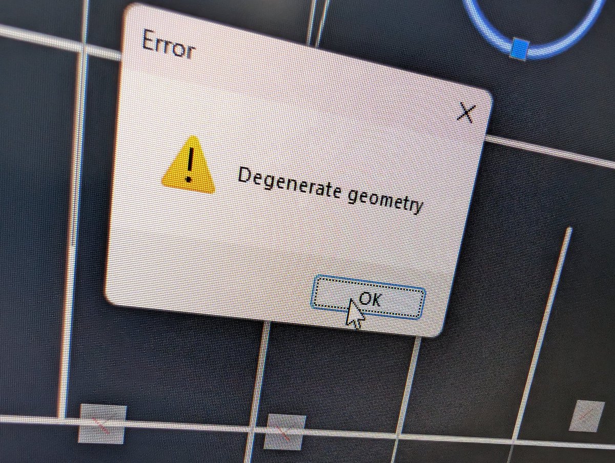 TheCADnoob's tweet image. Got a new error today! Kinda proud of this one. Me and my geometry have something in common.