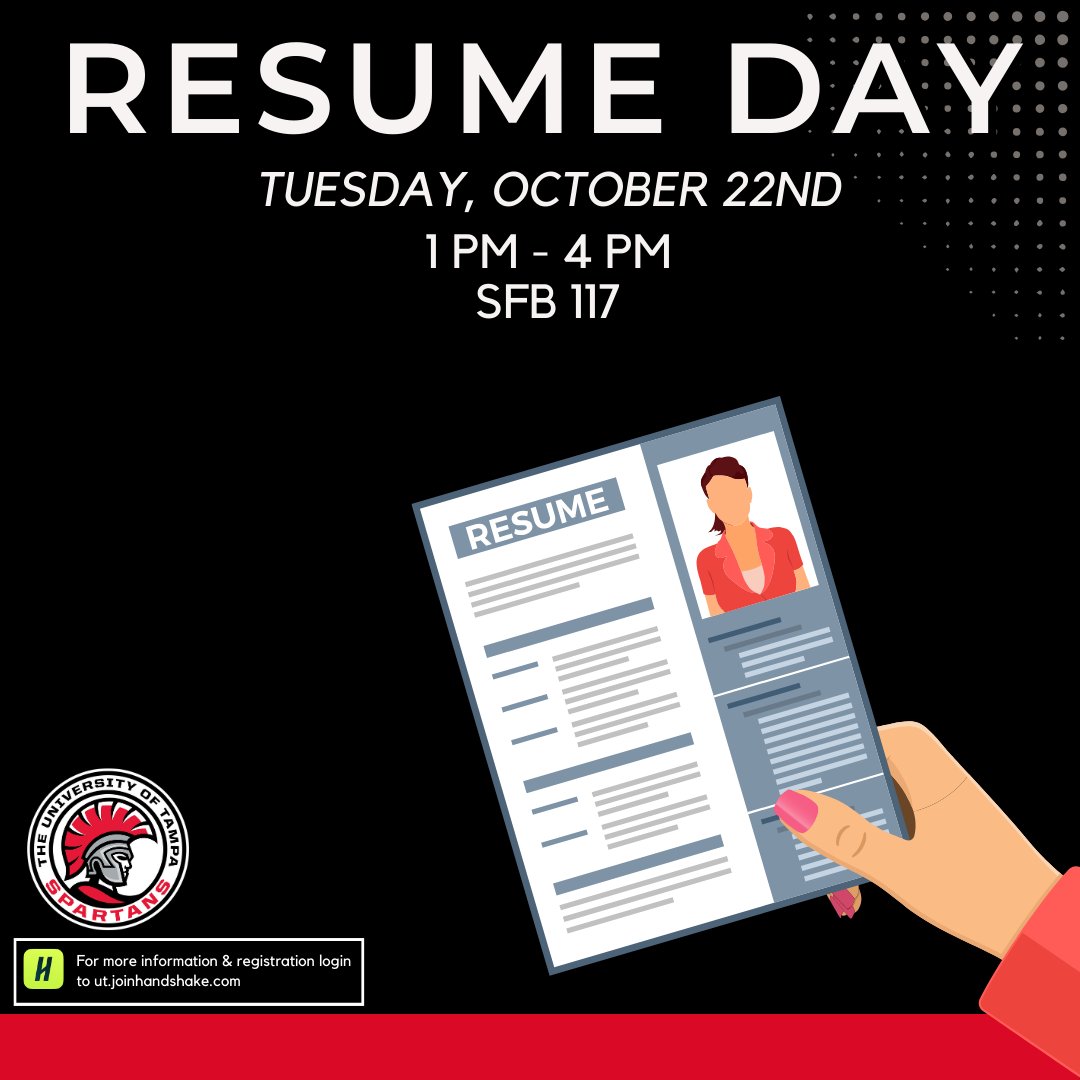 Get your resume job fair ready!📄✨  Join us for Resume Day and polish up your skills before the big fair. Let’s make sure you stand out to employers! 🚀