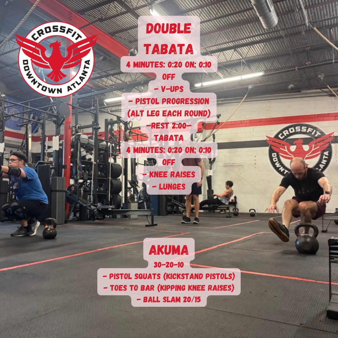 cfdowntownatl's tweet photo. 241018 "Akuma" #fortime #pistolsquat #toestobar #ballslam #cfda #liftheavy #runfast #havefun #bewell #cabbagetown #crossfitwod #committedtocrossfit #crossfit #WOD #CFWOD #workout https://t.co/sdsQHXAwiQ
