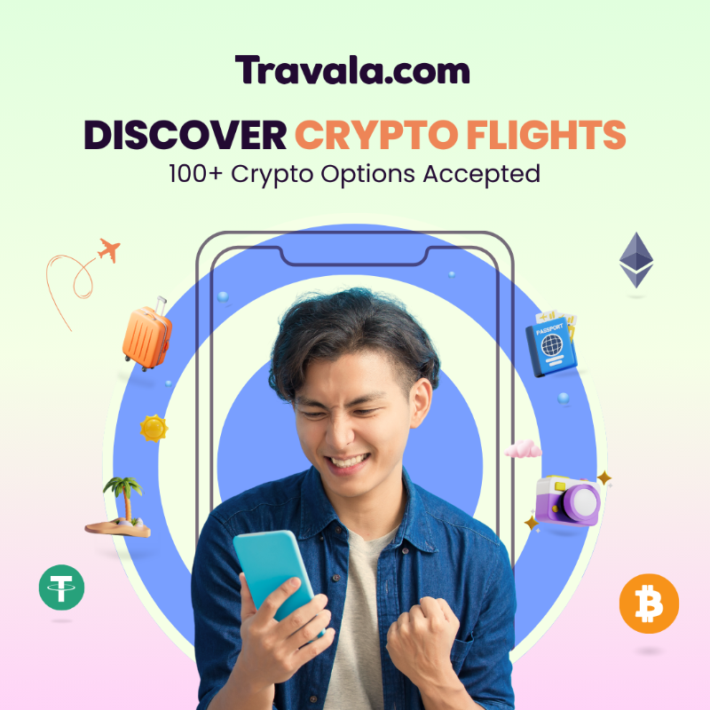 travalacom's tweet photo. 💸 100+ crypto options
✈️ 600+ airlines