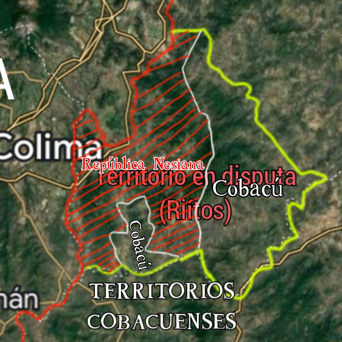 Cobacu_Rep's tweet photo. El día de hoy se Cedieron 9,500 Km² de los 20,000 Km² de la región de Canchas Riìtos, en un la junta entre ministros de Nésia y Cobacú se habló diplomáticamente y dando solución al conflicto territorial, es así que Cobacú mantendrá la paz en "Tierra Caliente". https://t.co/UE2ggwf4ZG