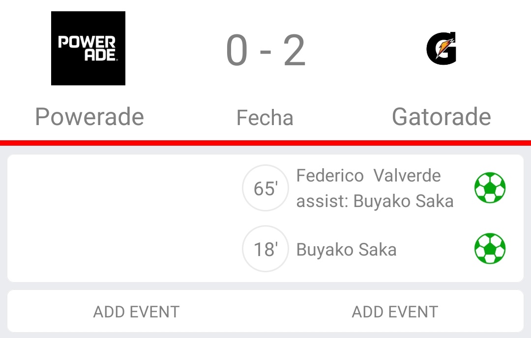 Fecha 1 Grupo B
<a href="/CAFernetcba/">Club Atlético Fernet</a> venció 3-2 a Manaos de <a href="/Equisismo_21/">Equi</a> 
Y por otro lado la victoria de <a href="/C_A_Gatorade/">GATORADE</a> contra <a href="/PowerAdeFC/">powerade fc</a> por 2-0