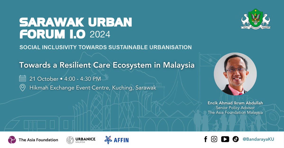 The Asia Foundation (@asia_foundation) on Twitter photo 📆 Our team in #Malaysia is spearheading a key session on building pathways towards a resilient care ecosystem at the inaugural Sarawak Urban Forum hosted by Malaysia’s Commission of the City of Kuching North.
<a href="/AusHCMalaysia/">Danielle Heinecke</a>
<a href="/rlbush21/">Robin Bush</a> 📆 Our team in #Malaysia is spearheading a key session on building pathways towards a resilient care ecosystem at the inaugural Sarawak Urban Forum hosted by Malaysia’s Commission of the City of Kuching North.
<a href="/AusHCMalaysia/">Danielle Heinecke</a>
<a href="/rlbush21/">Robin Bush</a>