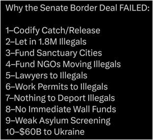 MariaD2016's tweet photo. Thanks Salty. This is why the Border Bill failed, not because of Trump @VP #KAMALABLACKFACE #WhereisBiden #Reparations #WhiteDudesforHarris #HarrisAdministration #AlSmith #Snoop #Schumer #VPHarris #Election2024 #MadamPresident https://t.co/KBgxXNQ3QY