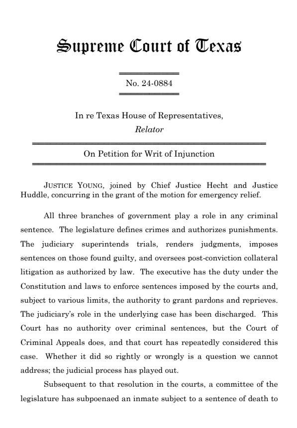 After a harrowing night and a heroic, historic fight by Texas legislators, the Texas Supreme Court has upheld a restraining order stopping tonight's execution of #RobertRoberson.