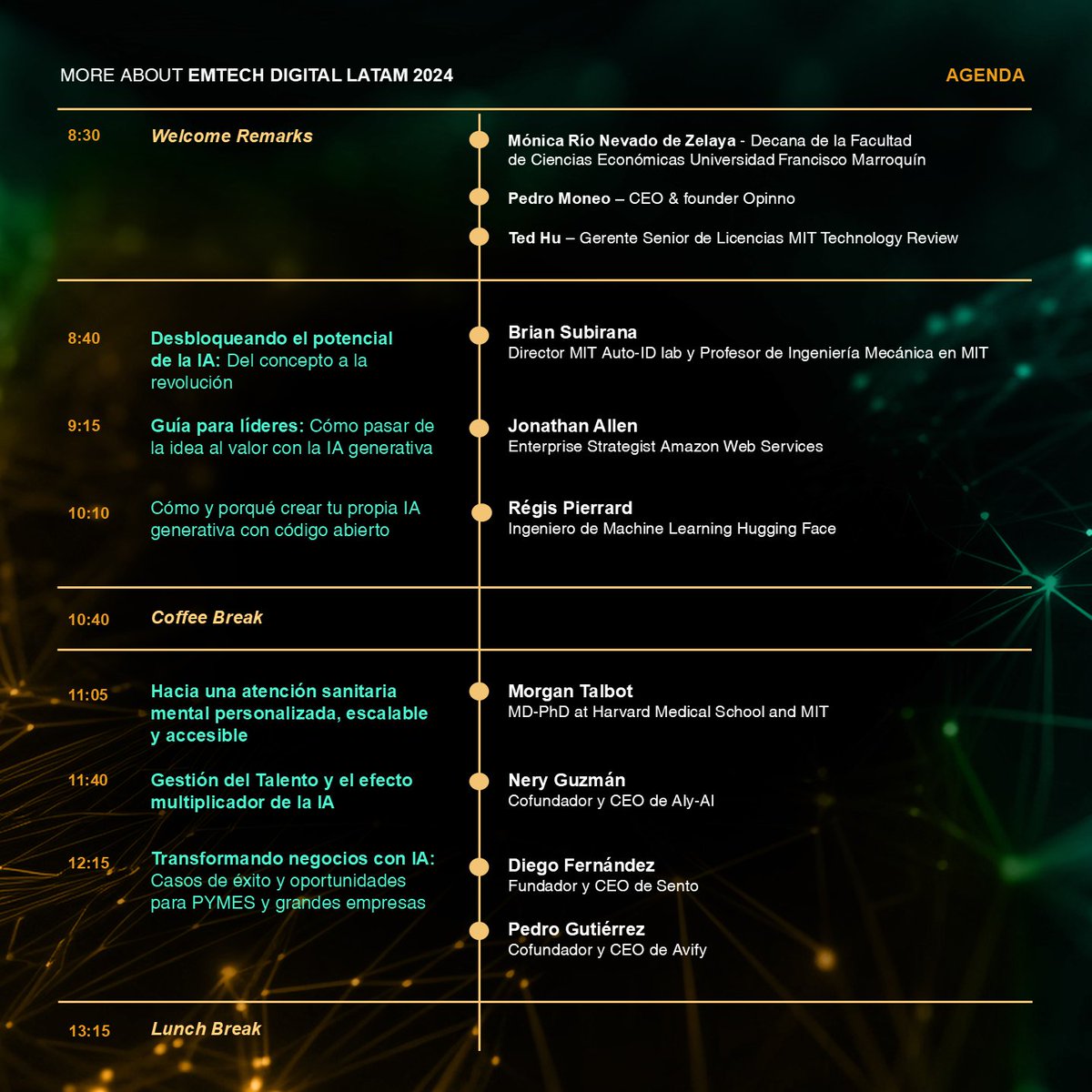 EmTechLATAM's tweet image. ⏳¡Iniciamos la cuenta regresiva para #EmTechDigitalLATAM2024!⏲¡Quedan 7 días!
Prepárate para sumergirte en el futuro de la IA con los líderes más influyentes del sector. 
📅¡Descubre la agenda y los detalles de todas las charlas imperdibles!
Entradas en: emtechlatam.com