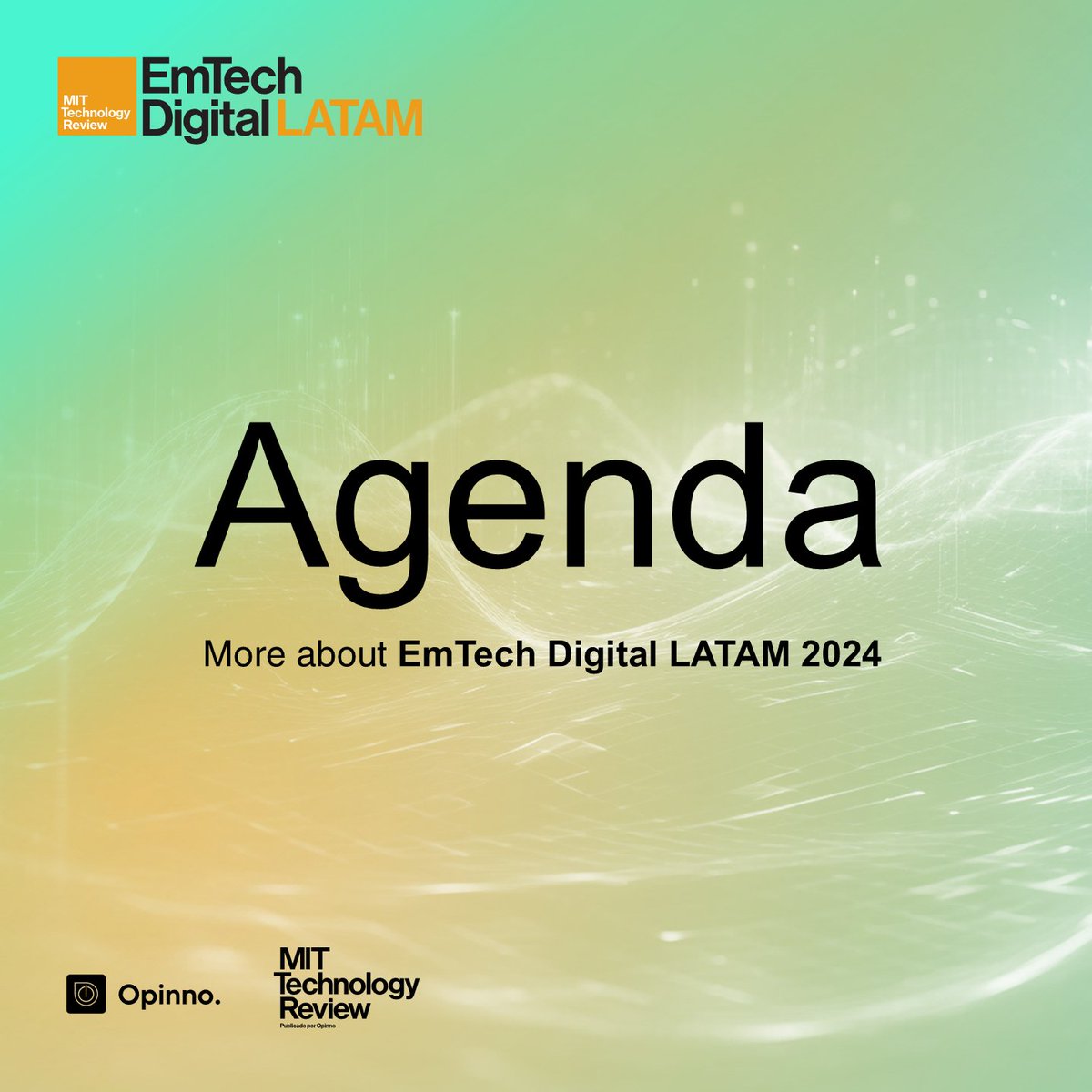 EmTechLATAM's tweet image. ⏳¡Iniciamos la cuenta regresiva para #EmTechDigitalLATAM2024!⏲¡Quedan 7 días!
Prepárate para sumergirte en el futuro de la IA con los líderes más influyentes del sector. 
📅¡Descubre la agenda y los detalles de todas las charlas imperdibles!
Entradas en: emtechlatam.com