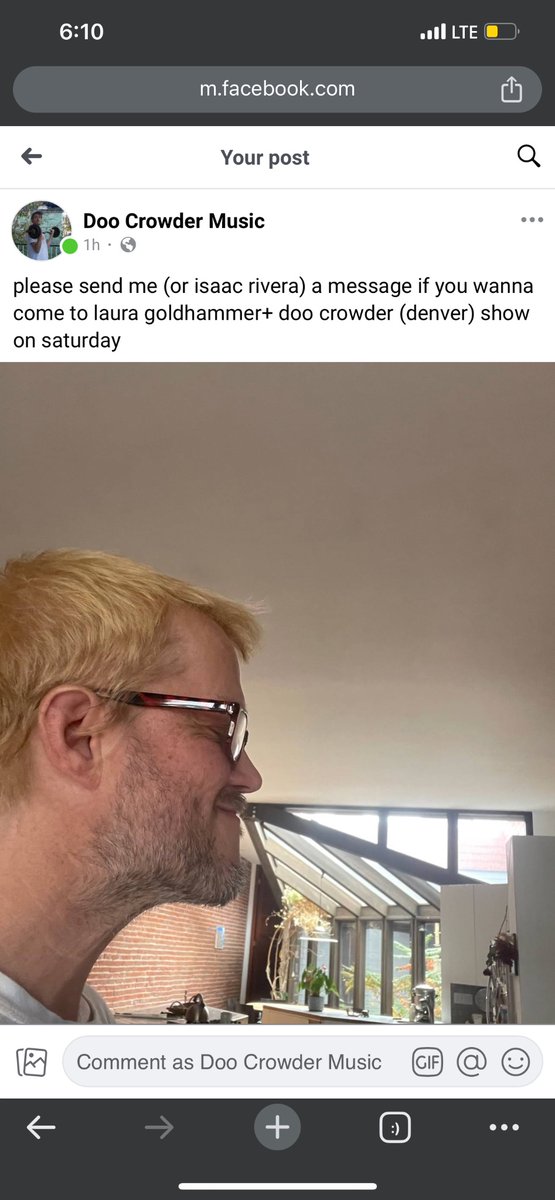 please send me (or isaac rivera) a message if you want to come to laura goldhammer+ doo crowder (denver) show on saturday