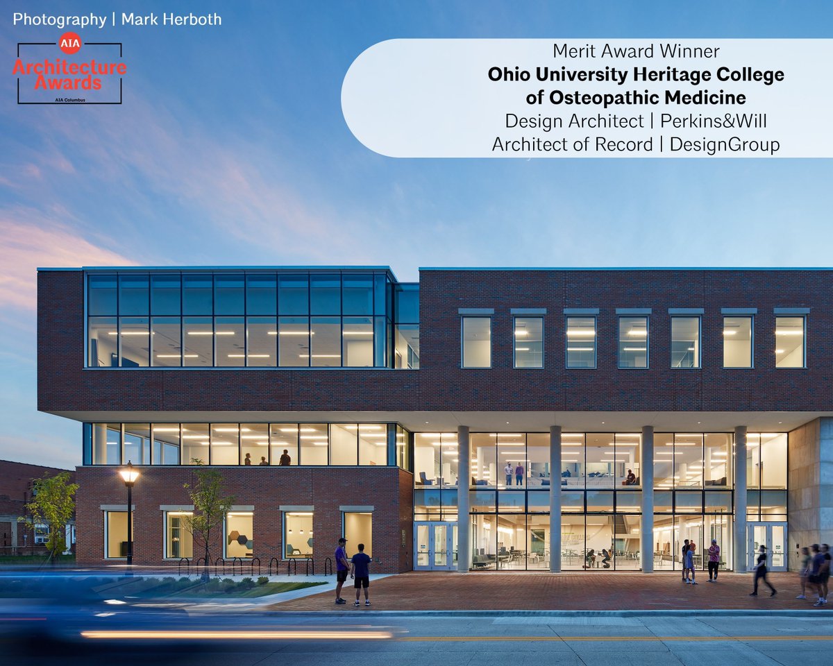 AIA Columbus (@aiacolumbus) on Twitter photo “An impeccable detailed and designed academic project that weaves both small intimate spaces with expansive and light-filled public spaces.”
Merit Award
Ohio University Heritage College
Design Architect – Perkins&Will
Architect of Record – DesignGroup
buff.ly/4f9vWfc “An impeccable detailed and designed academic project that weaves both small intimate spaces with expansive and light-filled public spaces.”
Merit Award
Ohio University Heritage College
Design Architect – Perkins&Will
Architect of Record – DesignGroup
buff.ly/4f9vWfc