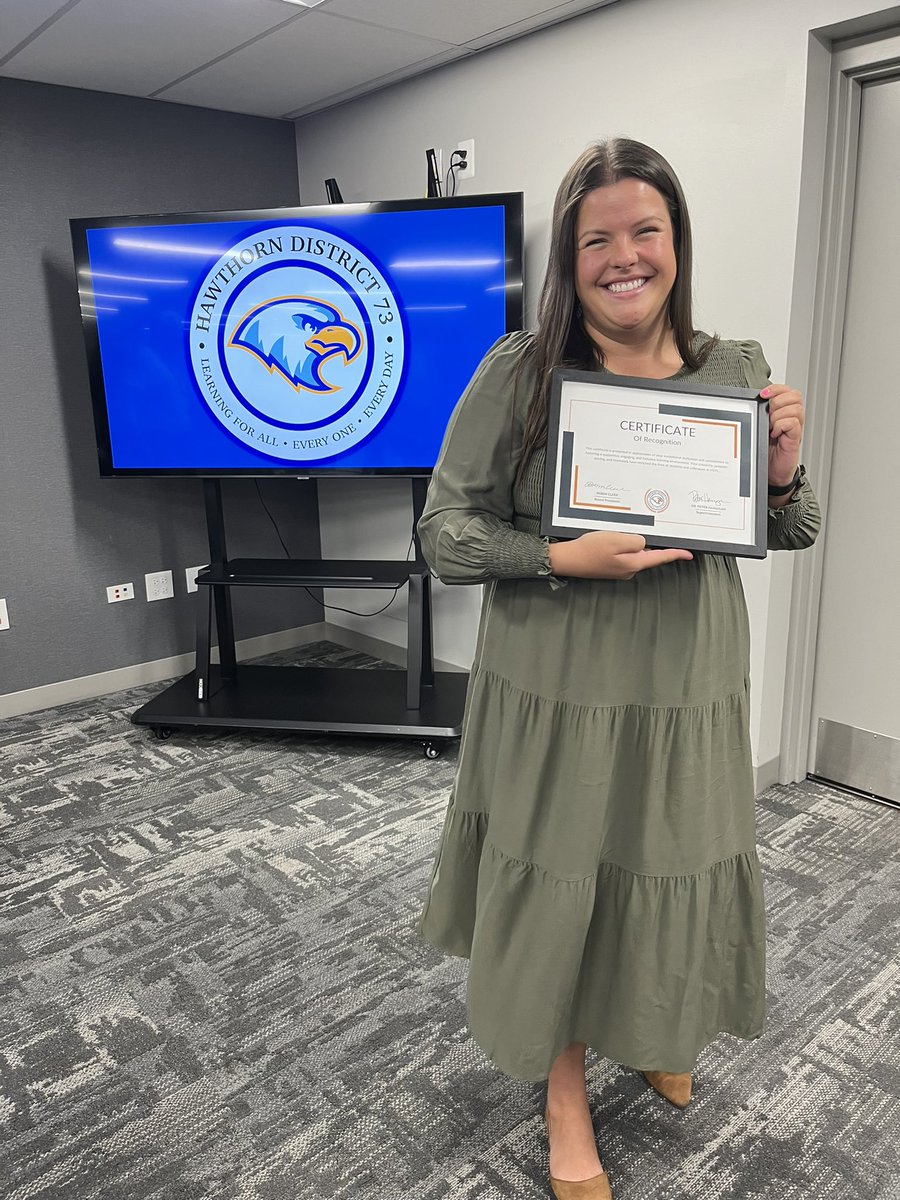 Congratulations, Ms. Strakusek! You are so deserving of this recognition! #BetterTogether <a href="/District_73/">Hawthorn District 73</a>