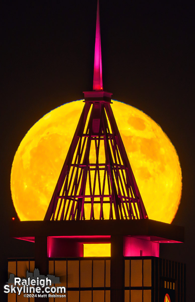 metroscenes's tweet photo. Moonrise over Raleigh, North Carolina tonight. https://t.co/eY70L2ogge