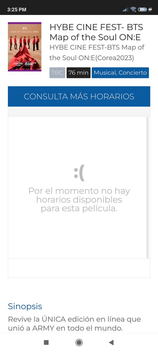 LuckLife7's tweet photo. @Cinepolis @MasQueCineLatam @AyudaCinepolis Desde las 1 pm me sale así, en Ensenada y en la aplicación al intentar comprar sale error a cada rato https://t.co/h12gXWWwhy