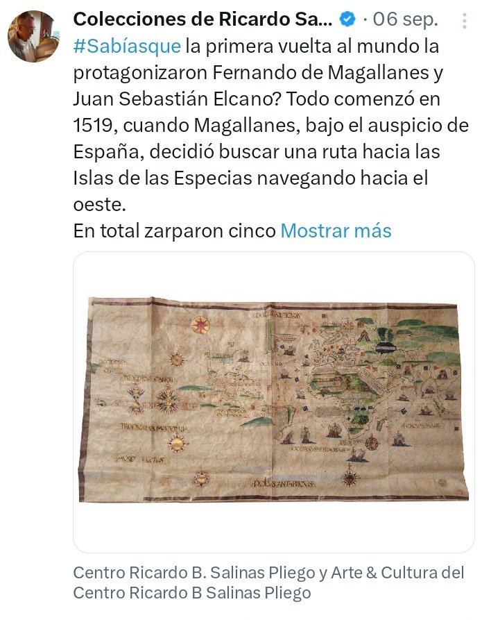 martuchish's tweet photo. @ColeccionesRSP @RicardoBSalinas @ArenaCdMexico @arteyculturags @CentroRSalinas De las que más me han gustado es la de la primera vuelta al mundo.... excelente!!!

@arr1910 @AlejandroBrofft @JemoCruz @RicardoBSalinas @ColeccionesRSP @ClubAmerica @DondeEsElPlan @LMXLM @ValMarinR @DMargaraFran https://t.co/33P5VTx9Ig