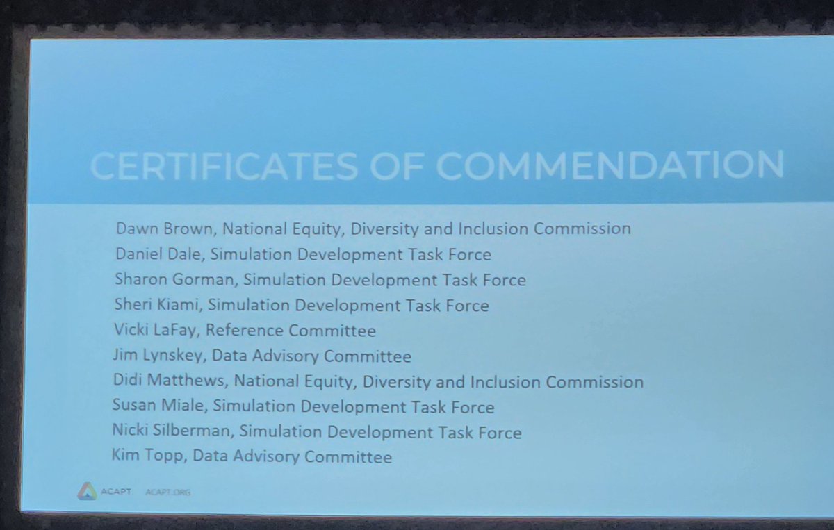 Congratulations to Dr. Sheri Kiami for her work on the simulation committee of <a href="/acapt2/">ACAPT</a>! #ELC2024