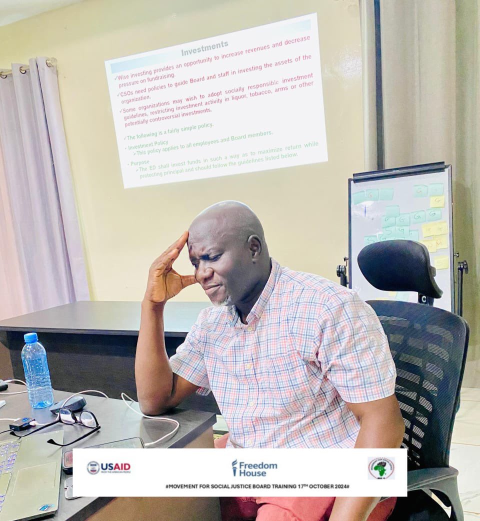 Movement4SJ's tweet photo. @PRJ_Gambia supported a comprehensive training for our board committee.

This training is part of the ongoing capacity building support we are receiving from #PRJ aimed at equipping us with essential skills and knowledge necessary for our advocacy efforts. https://t.co/7JqM5HQ18m