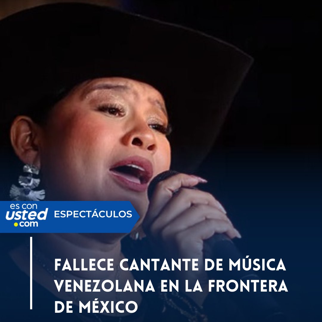 #17OCT #ESPECTÁCULOS Fallece cantante de música venezolana en la frontera de México 

#17Oct La cantante venezolana de música llanera, Geraldine Pinto, falleció en la ciudad de Tapachula, México, en su ruta por llegar a Estados Unidos.

Su pareja sentimental, Ronald Camargo,