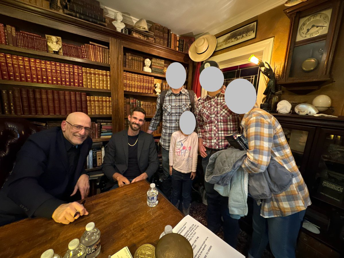 Wonderful time <a href="/landmarkbookstn/">Landmark Booksellers</a> listening to <a href="/andrewklavan/">Andrew Klavan</a> and <a href="/SpencerKlavan/">Spencer A. Klavan</a> speak about their books - and get signed copies! 

“Sexy Gandalf” is my (and my son’s) philosophical and spiritual hero. 

Quite a way to spend the annual celebration of my birth. 

Thankful.