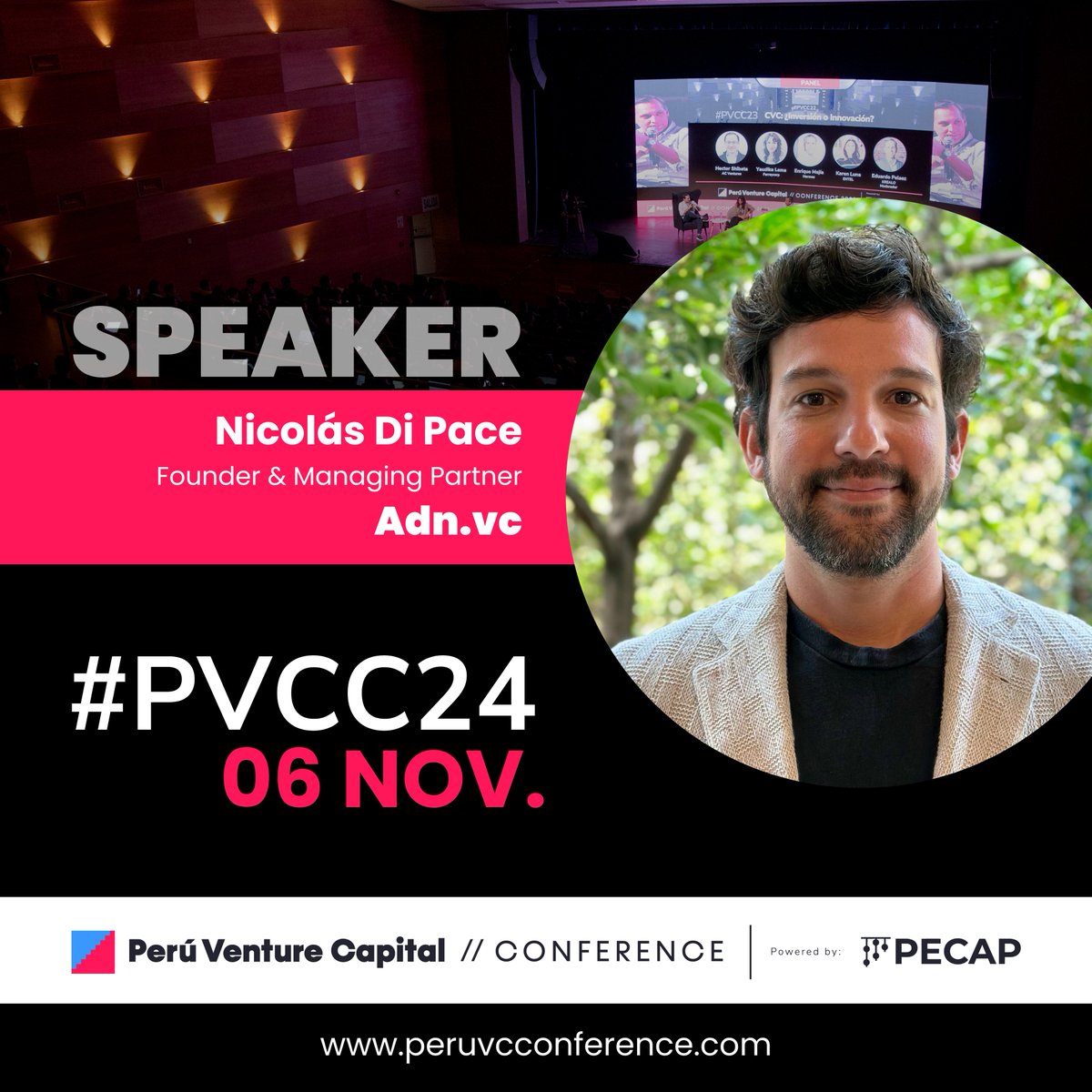 Hola! Seré speaker en la 9na Edición del Peru Venture Capital Conference 2024 | 🚀

Únete a la conferencia + importante de #vc en #Perú
Reserva en tu calendario el 06/11. 

Más info 👉🏻 peruvcconference.com