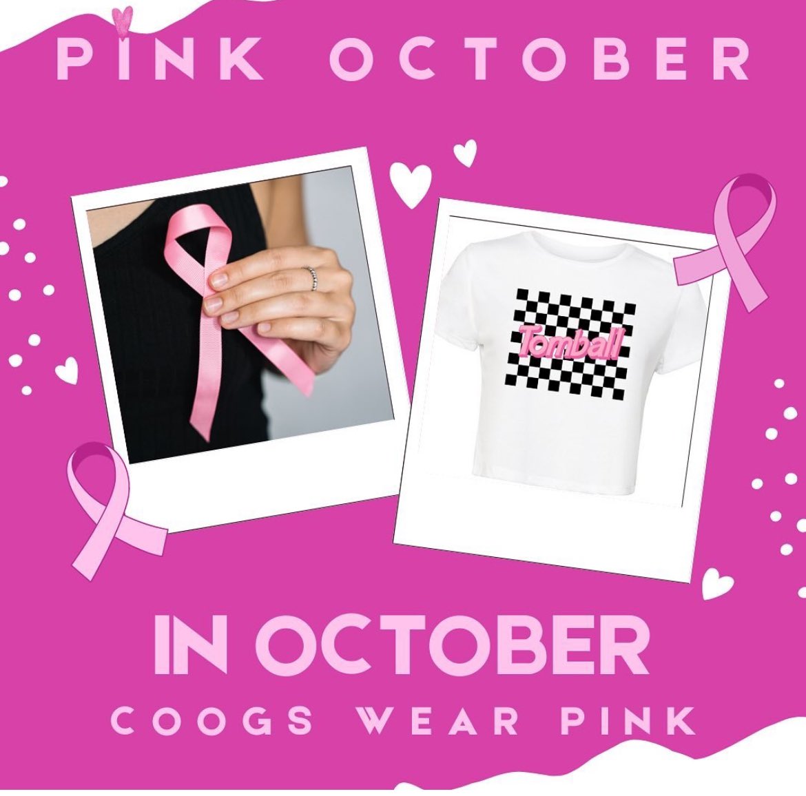 Need a pink shirt to wear for October? Check out our pink checkered crop top in our store! Link in instagram bio**