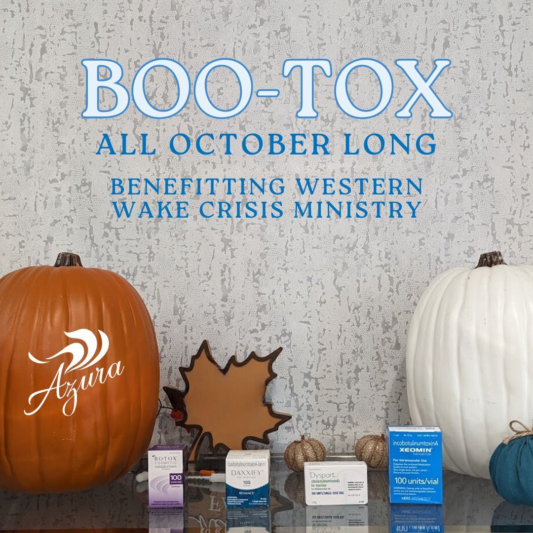 AzuraSkin's tweet image. Our annual Boo-Tox event is underway! This month only, bring a minimum of five cans of food or non-perishable items for Western Wake Crisis Ministry to save on BOTOX®, Xeomin®, Dysport®, DAXXIFY™, and more! 

Learn more at buff.ly/4eK9cTp. 

#botox #bootox #fundraiser