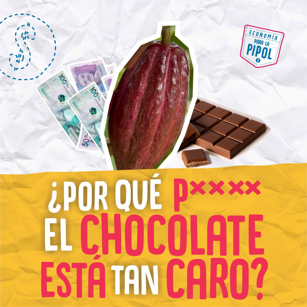 Pipol, desde hace unos meses comprar o tomar chocolate 🍫 se está volviendo severo lujo (está re caro). 

Pero, ¿por qué y en qué nos afecta? Píllense este 🧵.