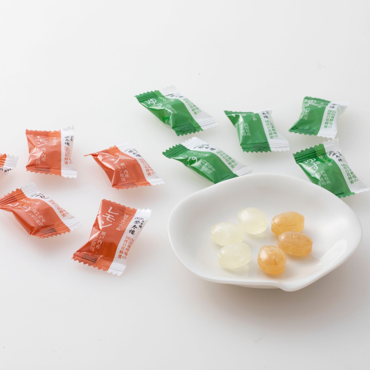 はちみつのど飴 ゆず・レモン」 山田養蜂場の国産百花蜂蜜を使用し