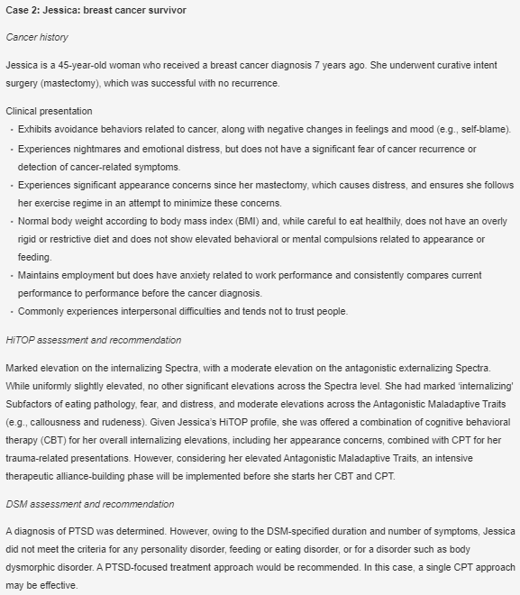 DarrenHaywood14's tweet photo. I particularly suggest checking out the worked case-examples of how different ways to conceptualise and measure psychopathology in cancer (i.e., #DSM vs #HiTOP) could lead to different treatment plans. Thanks to
@MiriForbes
@aidangcw
@RossellSusan
@DrNicolasHart
and the non-twitter using team members for collaboratively developing these examples with me!