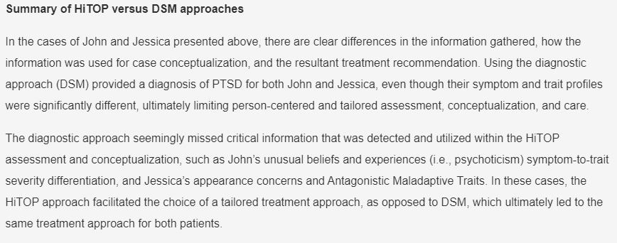 DarrenHaywood14's tweet photo. I particularly suggest checking out the worked case-examples of how different ways to conceptualise and measure psychopathology in cancer (i.e., #DSM vs #HiTOP) could lead to different treatment plans. Thanks to
@MiriForbes
@aidangcw
@RossellSusan
@DrNicolasHart
and the non-twitter using team members for collaboratively developing these examples with me!