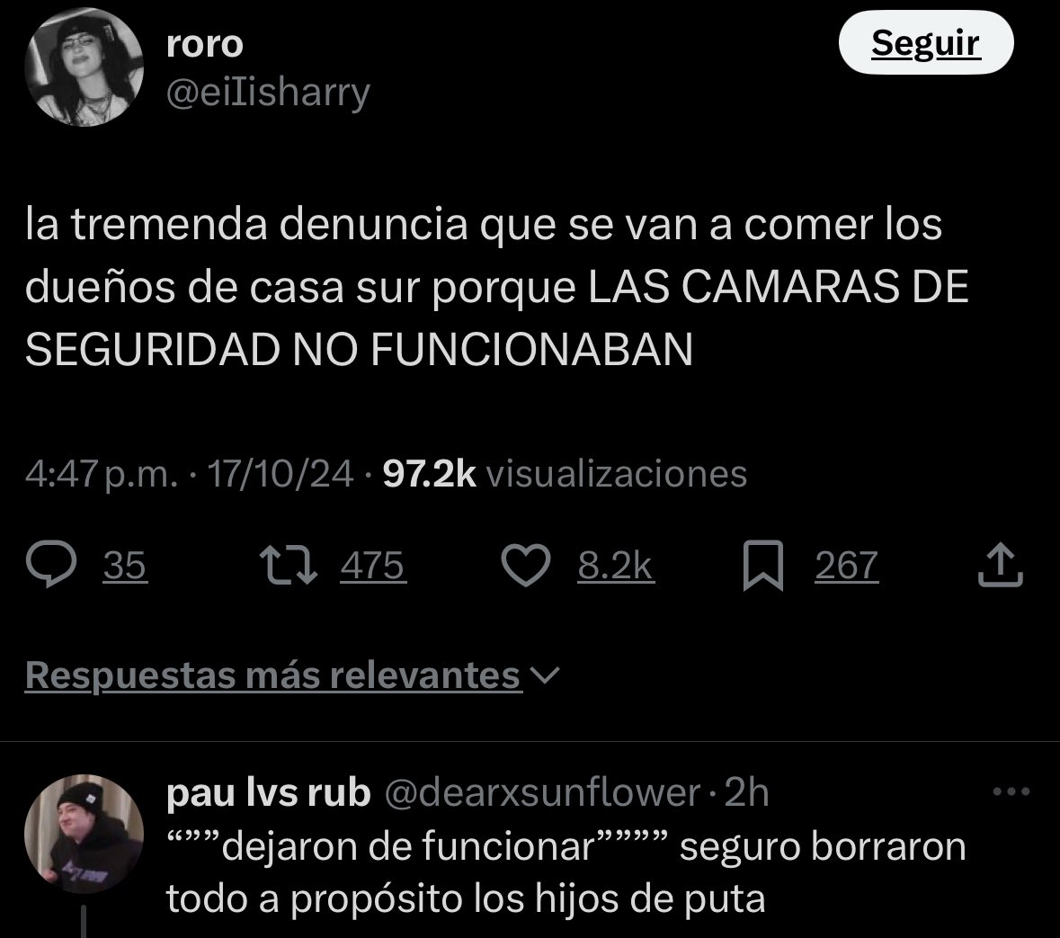 Vi esto, las cámaras “no funcionan” si fue verdaderamente un “accidente” por que les daría miedo que vean las cintas?