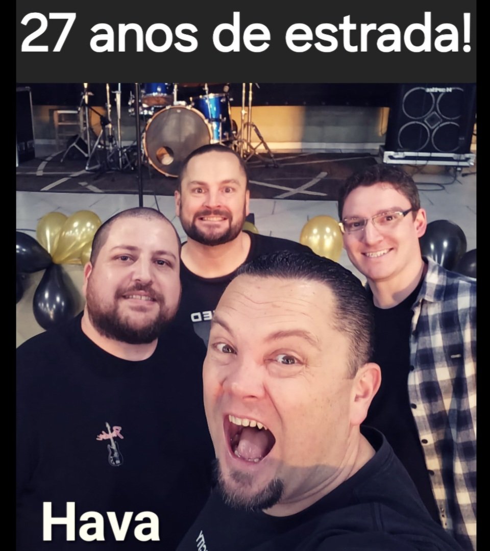 bandahava's tweet photo. Hoje completamos 27 anos de estrada na missão, quem venham mais muitos anos de rock'n'roll!
#bandahava #hava2024 #rockcristão #rockcatolico #rockpelavida
https://t.co/02Urjs3UOi https://t.co/rC8PCgSv3F
