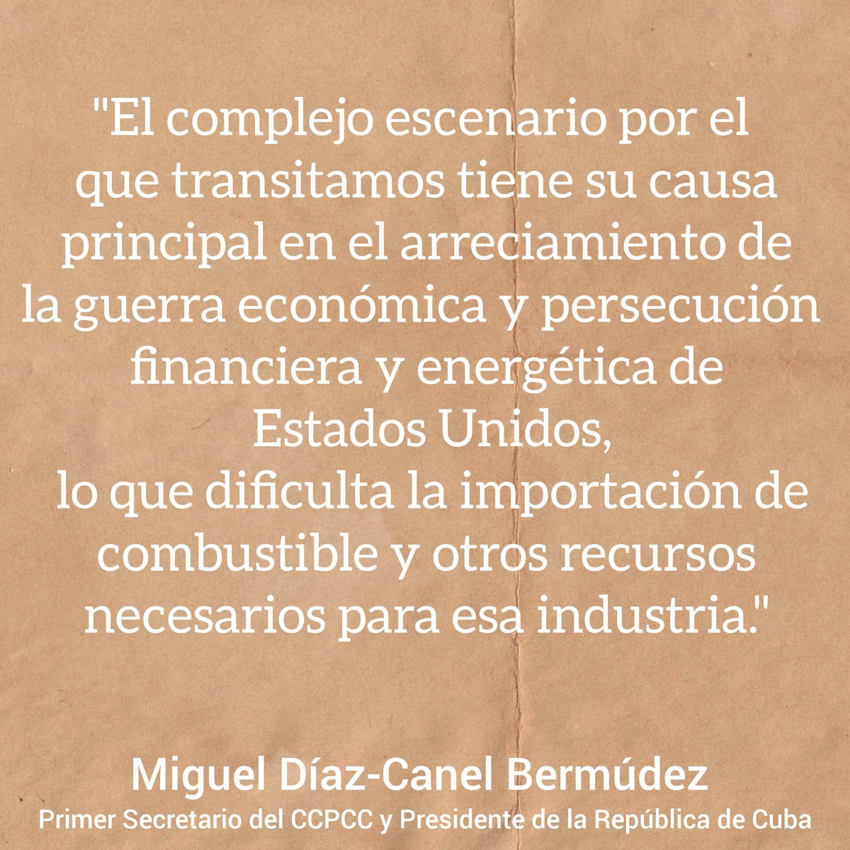 🇨🇺 Miguel Díaz-Canel sobre la situación de emergencia energética que atraviesa el país
