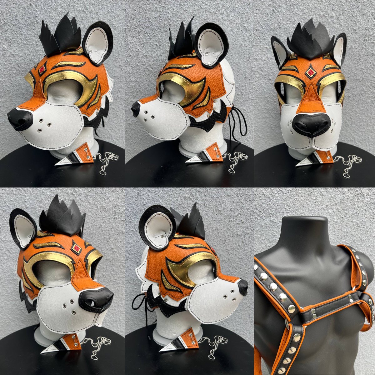 ScrapYardLthr's tweet photo. A eye-catching custom tiger hood inspired by wrestling and luchador masks! 😎🔥🐯

For @mindfoxxx aka Siege

https://t.co/MO6XkbLWa7

#scrapyardleather #scrapyardlthr #puppyplay #petplay #pupgear #LGBTQ #furries #furryfandom #tiger https://t.co/Fl5aS34BOq