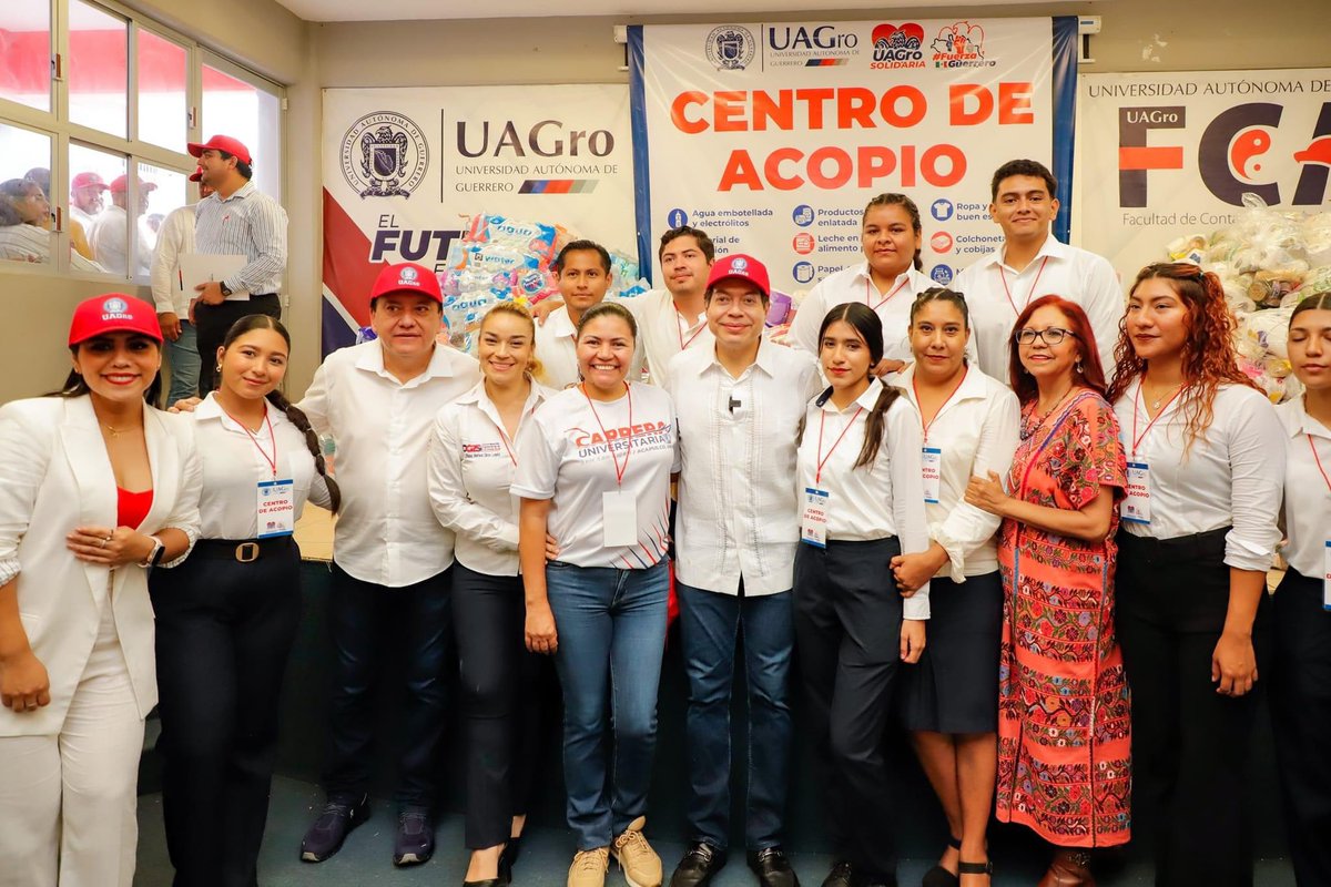 JavSaldana's tweet photo. Recibimos con gran beneplácito a nuestro Secretario  de Educación Pública, el Mtro. @mario_delgado, a nuestra Coordinadora de los trabajos de Reconstrucción en Guerrero por el huracán John, Mtra. @Letamaya, quien es enviada por la Presidenta de la República la Dra. @Claudiashein, de igual manera nos acompañó el Secretario de Educación en Guerrero, el Dr. Marcial Rodríguez Saldaña, juntos inauguramos un Edificio de dos niveles en la Facultad de Contaduría y Administración que beneficiará a más de tres mil universitarios y universitarias.  Refrendamos nuestro compromiso de seguir contribuyendo en las acciones que encabeza en el estado nuestra Gobernadora la Mtra. @EvelynSalgadoP, por ello, nuestras brigadas seguirán como desde el primer día trabajando para que las zonas más afectadas por el huracán John pronto regresen a la normalidad. 

Somos una institución comprometida con el humanismo y solidaridad como uno de nuestros principios rectores  en la formación de nuestros profesionistas, agradezco enormemente a cada uno de nuestros brigadistas todo su empeño y compromiso con Guerrero, sigamos trabajando de manera incansable para que la ayuda siga llegando a cada rincón del estado donde los estragos del huracán ha dejado graves afectaciones.

#FuerzaGuerrero
#UAGroSolidaria