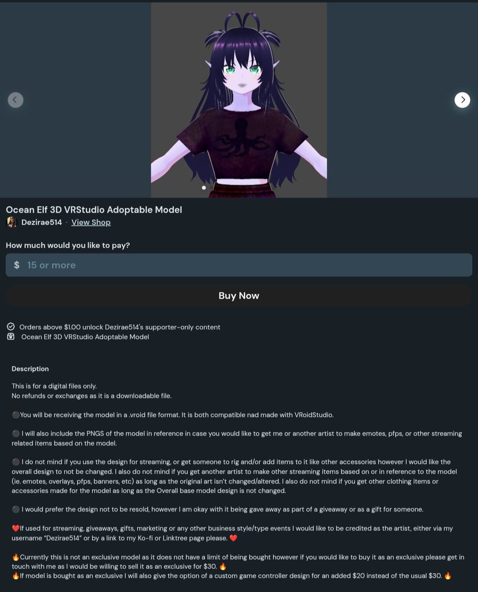 dezzy514's tweet image. Ocean Elf 3D VRstudio Model
Available now on Ko-Fi
#model #charactermodel #vrstudio @vroid_pixiv_en @kofi_button #3dmodel #vtube #vtuber #modelart #ocean #elf #dnd #art #artist #gamer #gamermodel #vrstudiomodel #youtube #streaming #streamer #gamergirl #gamer #twitch #vtubermodel