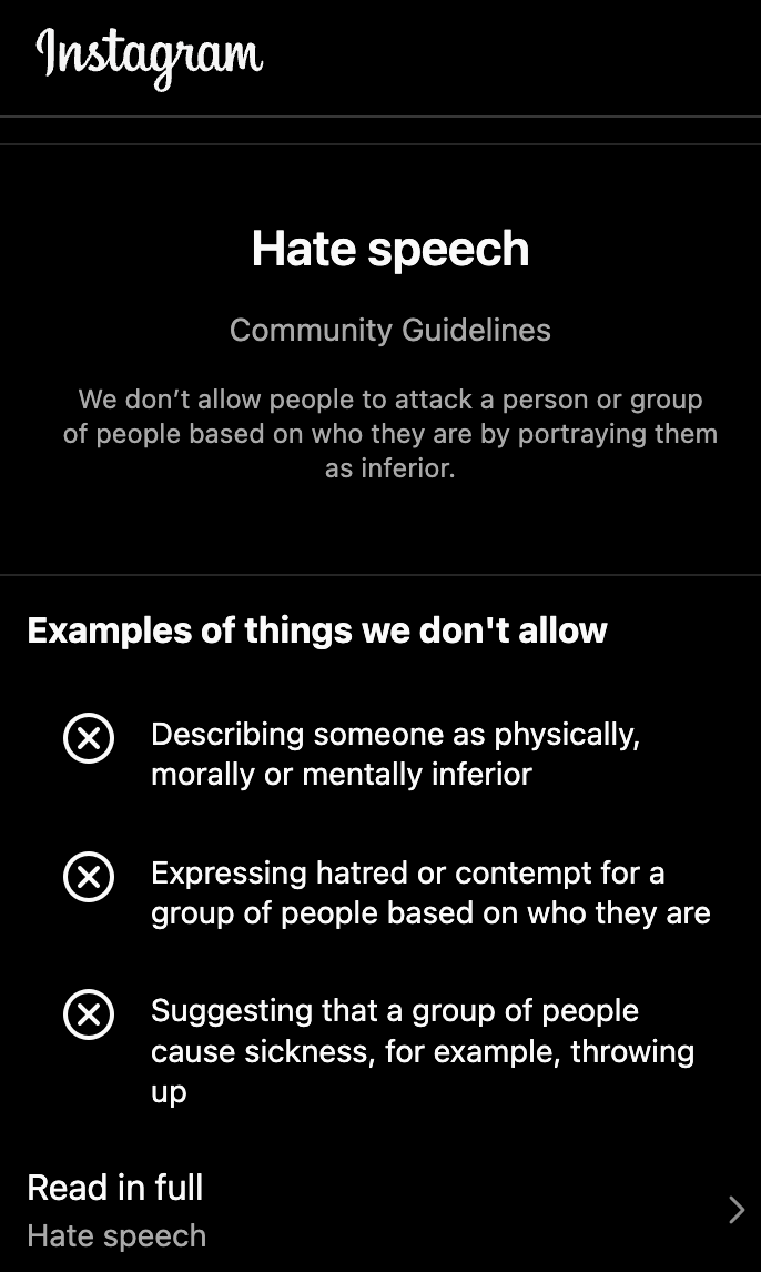 caitoz's tweet photo. Instagram is censoring criticisms of Israel's genocidal atrocities as "hate speech" now. I'm getting stuff deleted by Facebook and Instagram on a daily basis lately. https://t.co/bfj8XVf5Hf