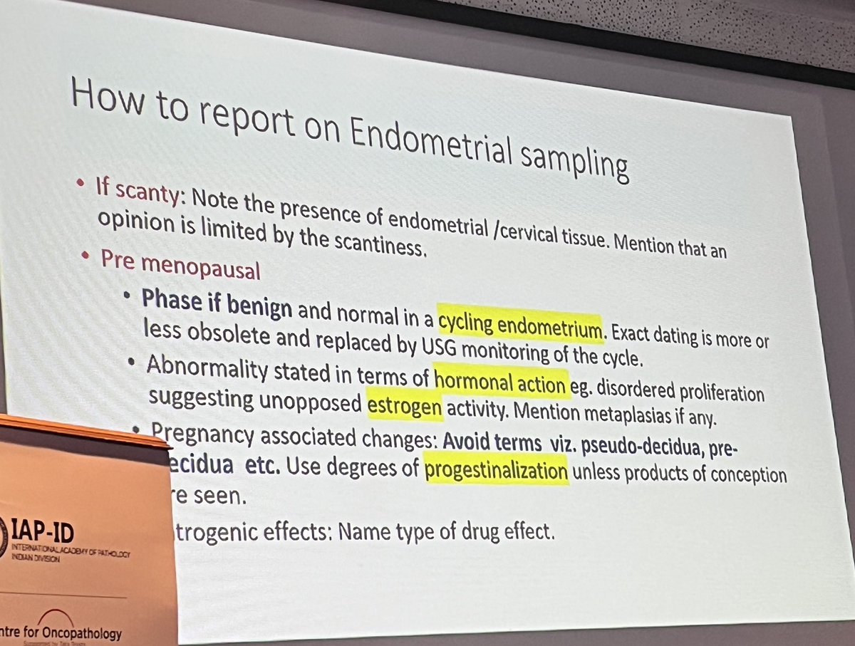 Trupti2410's tweet photo. #IAPID annual cme .. surgical pathology of endometrium … pragmatic approach and pearls of wisdom by Dr Anita Borges …#pathresidents #endometrialbiopsy #gypath https://t.co/gOmUS5b2rh