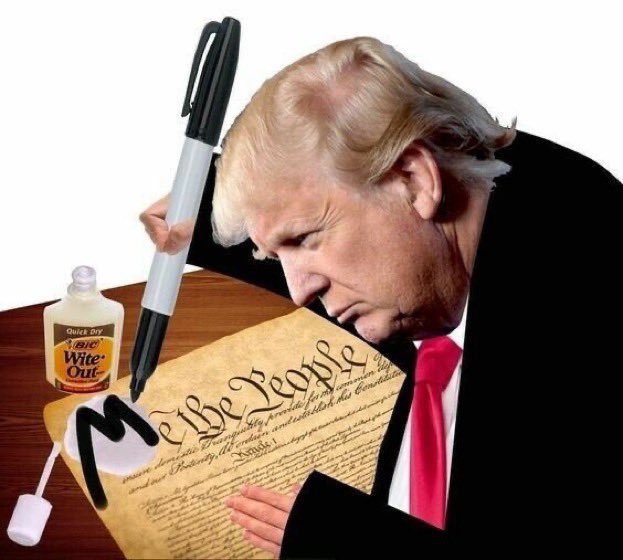 pattykvilla's tweet photo. @JerasIkehorn We the people are exhausted by tRump😖🥱and have had enough of this conman…
…whilst he is trying to end The Constitution Of The United States Of America📜for himself with one swipe of a sharpie 🖊️
#VoteBlueForThePeople🌊💙🇺🇸 https://t.co/gMD1mXLgJB