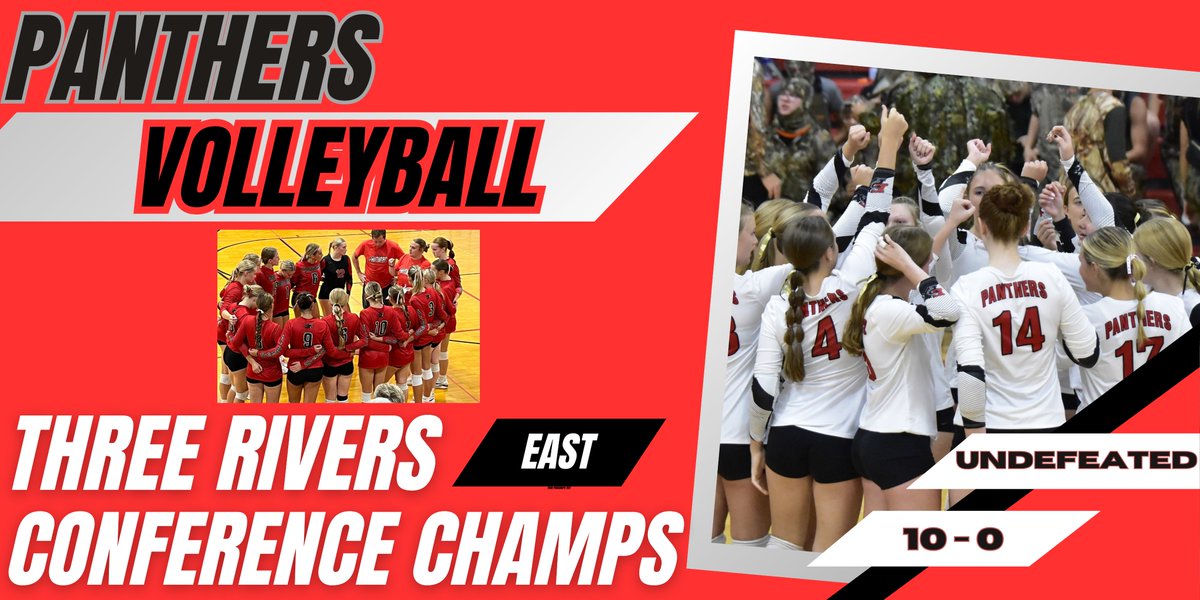 Congratulations to the Lady Panther Volleyball Team on Capturing the East Division - Three Rivers Conference Championship tonight in Erie. The Panthers defeated Mendota in straight sets achieving a perfect 10-0 record in Conference Play!!! Great Job Ladies!!!!