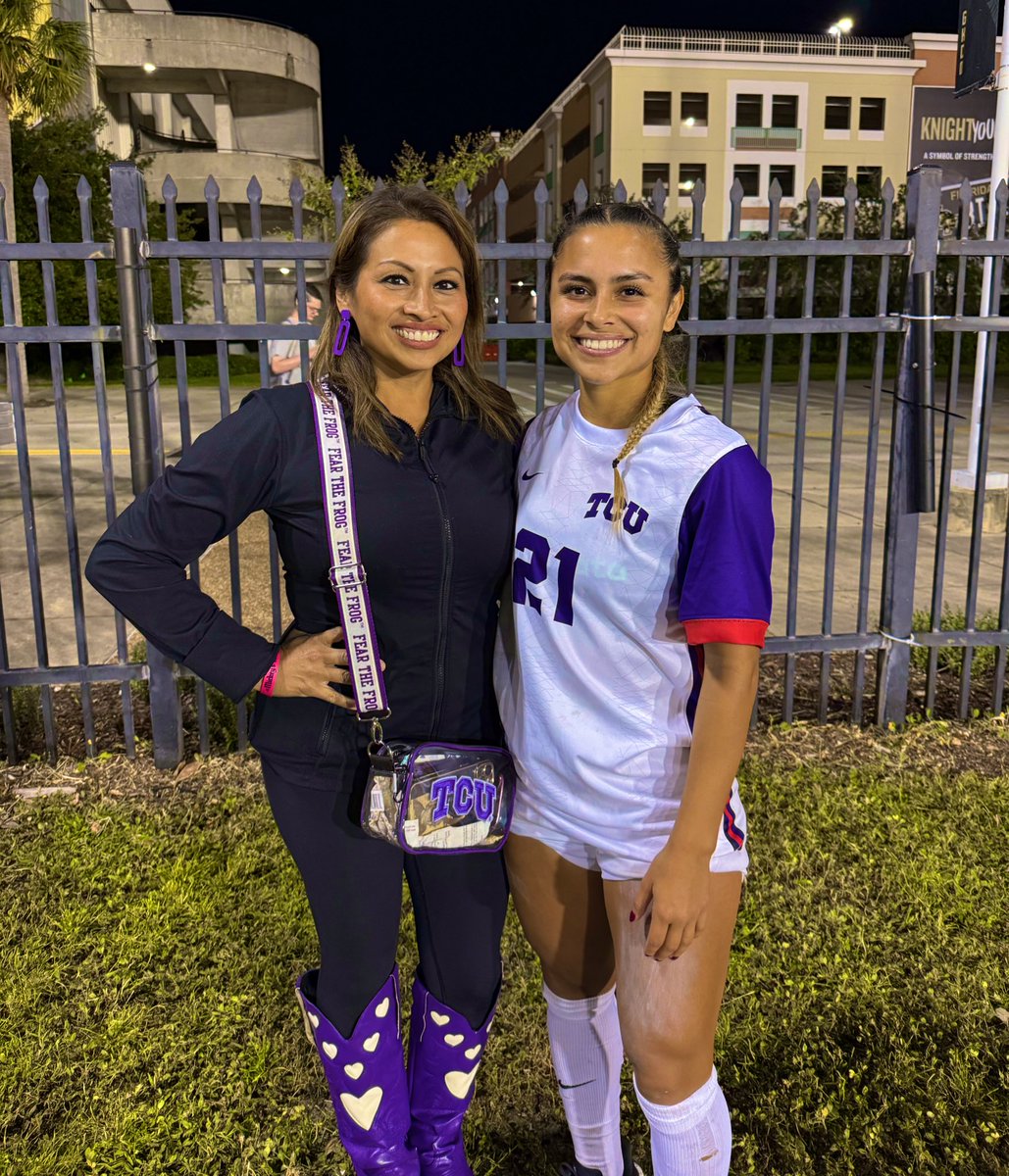 007lancaster's tweet photo. All the way to Orlando for my girl! 😍 Great game, TCU!! ⚽️ See you in Iowa, @camlancaster21 💜 #FrogMom #WeLoveTCU #GOFROGS https://t.co/sga0aDp5y3