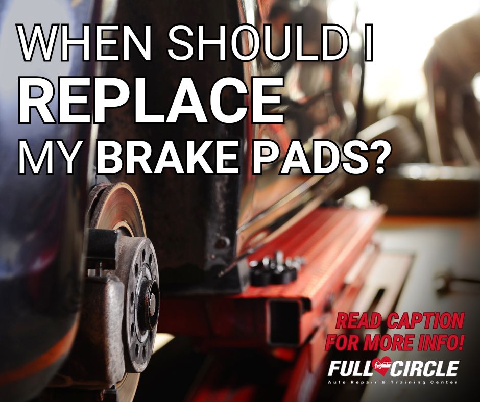 FullCrclService's tweet image. Don't wait for warning signs; replace your brake pads proactively every 50,000 miles to keep your stops smooth and safe.🛑 Visit bit.ly/3XT9lfR to learn more. #FullCircleAutoRepair #CarMaintenance #CarOwnershipTips #CarCare #CarSafety