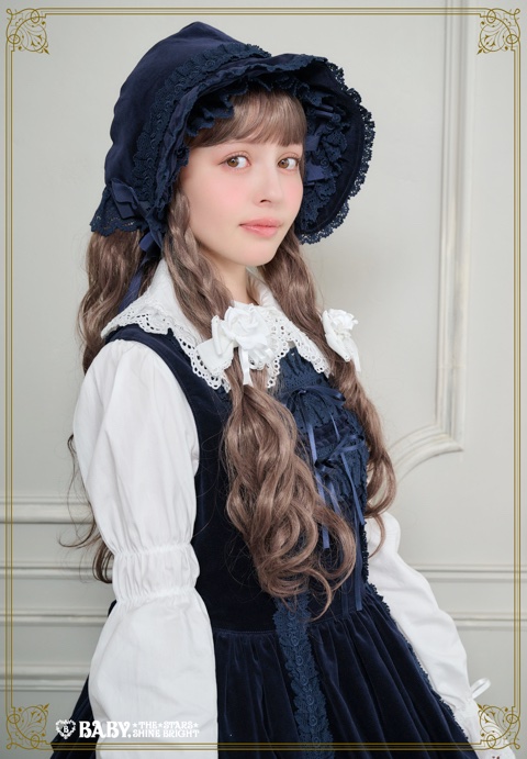 別珍レースフリルJSK【紺】 BABY,THE STARS SHINE BRIGHT（フリル