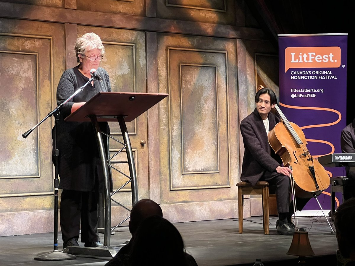 “My favourite question was, ‘Does your family find you strange? Well, of course they do!’” –<a href="/DeborahKimmett/">thesevenminutewriter</a> during Books with Buzz Cabaret this evening #LitFest2024