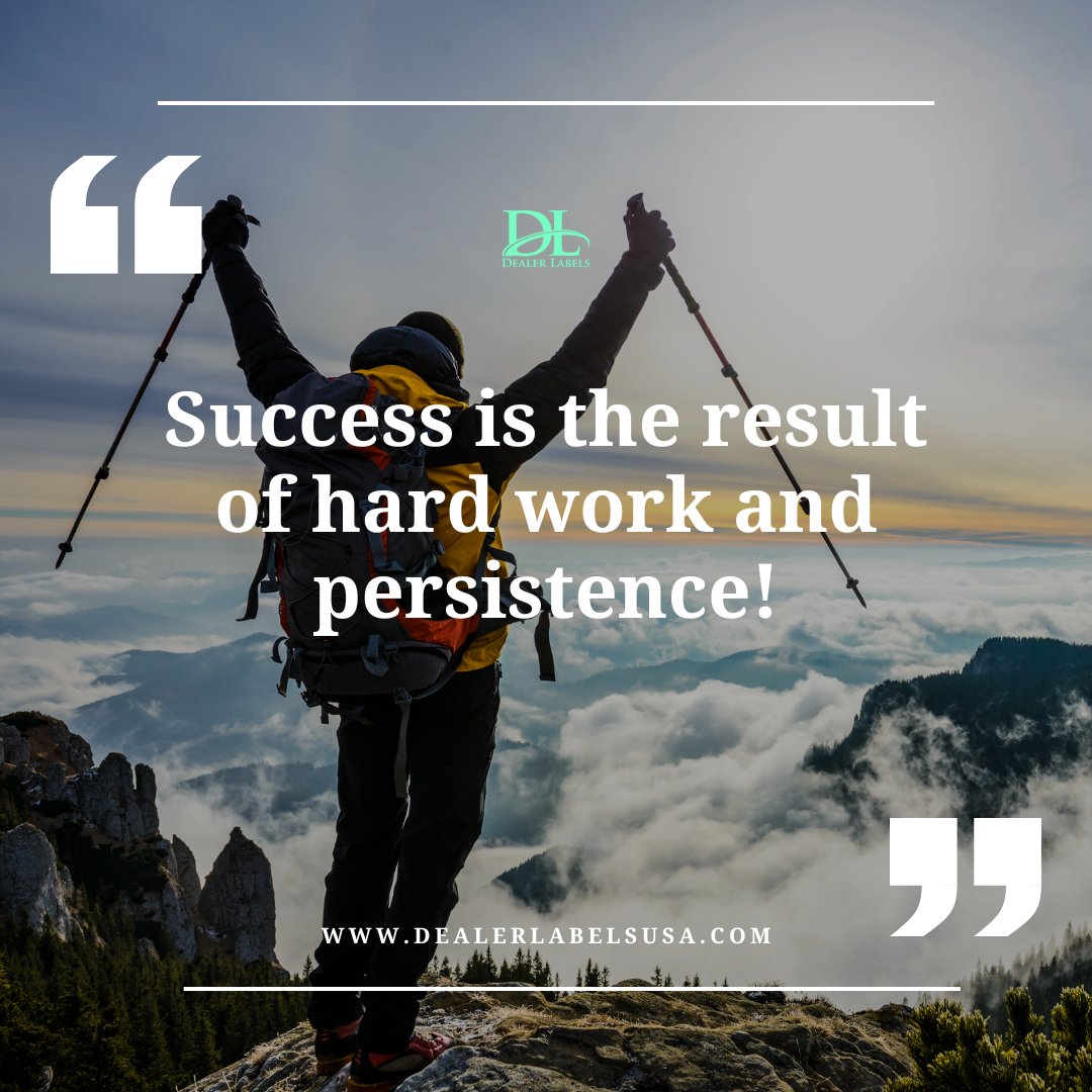 DealerLabels's tweet image. ‘Success is not final; failure is not fatal: It is the courage to continue that counts.’ - Winston Churchill
#AutoDealerships #BuyersGuides #dealershiptools #dealerlabels #paperlessdealership #carsofusa #automotiveIndustry #dealerlabelsusa #usaautodealers #usaautosales #UsedCars